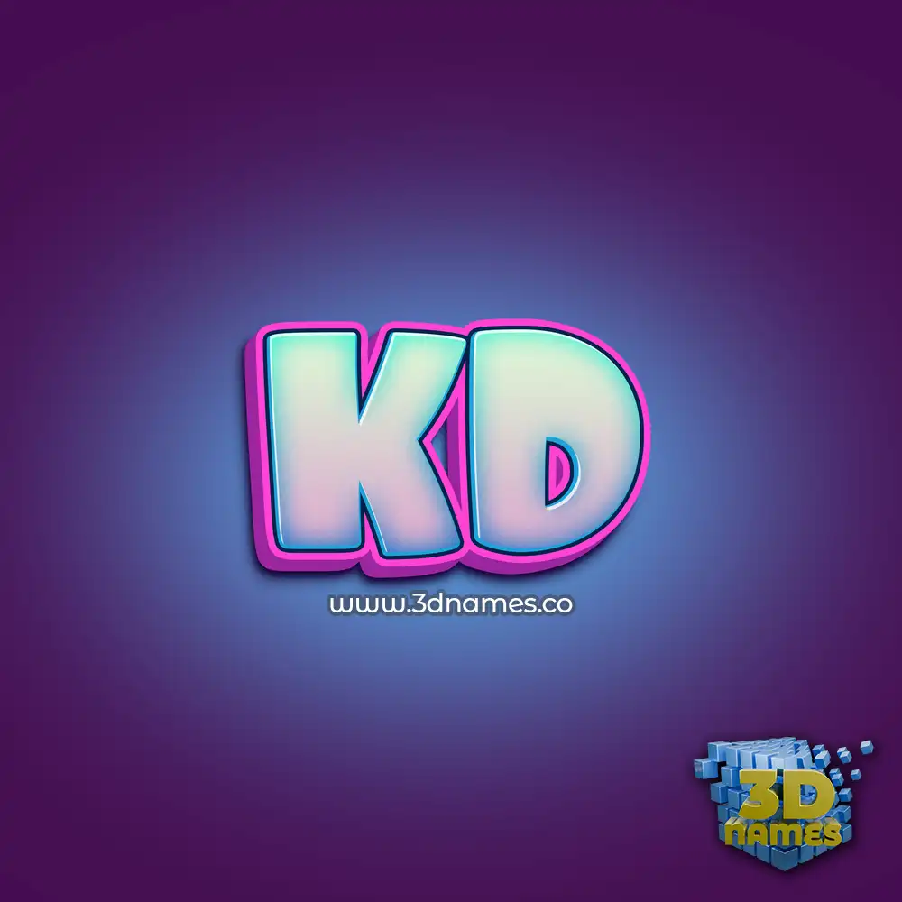 kd in Phat Purple style - 3D name wallpaper