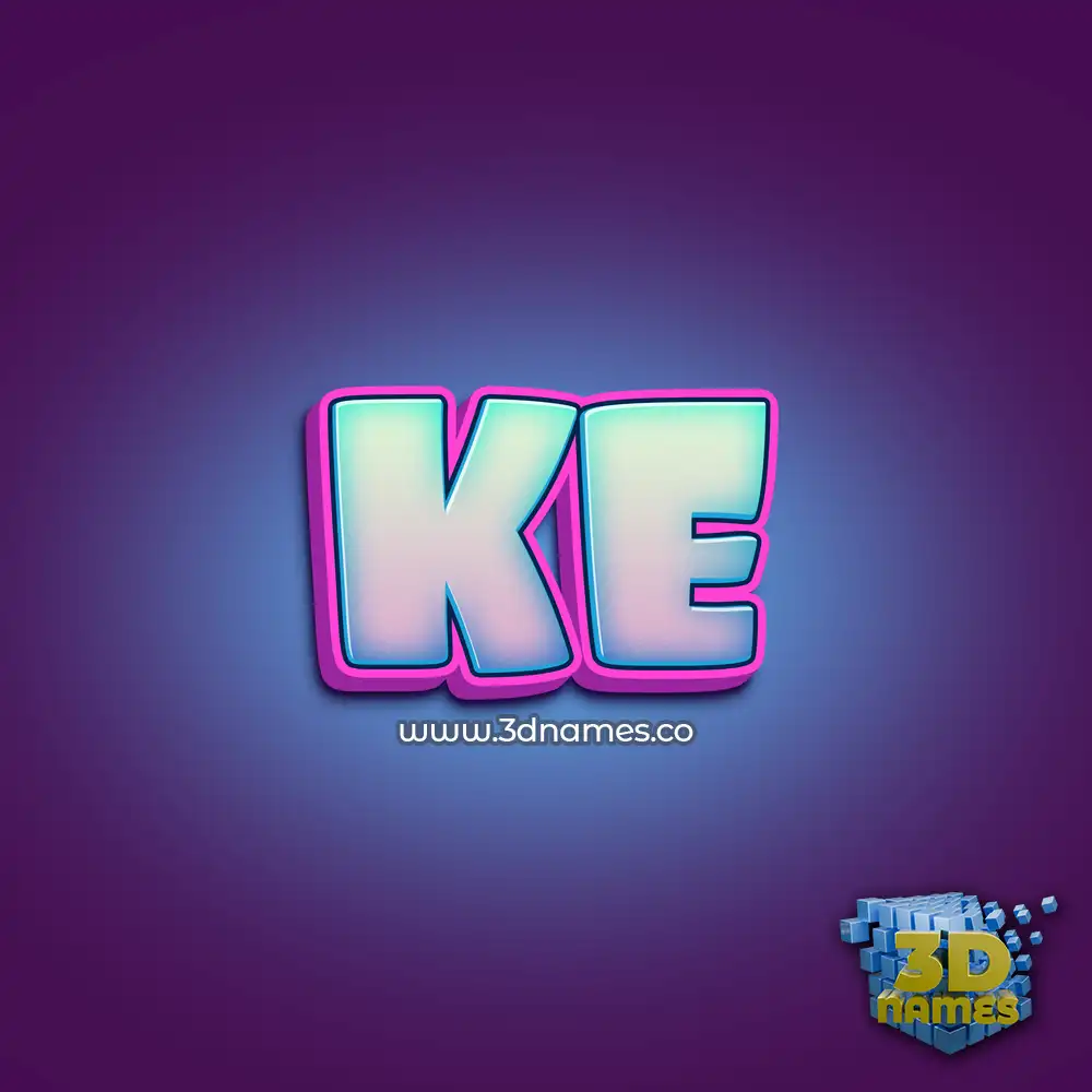 ke in Phat Purple style - 3D name wallpaper