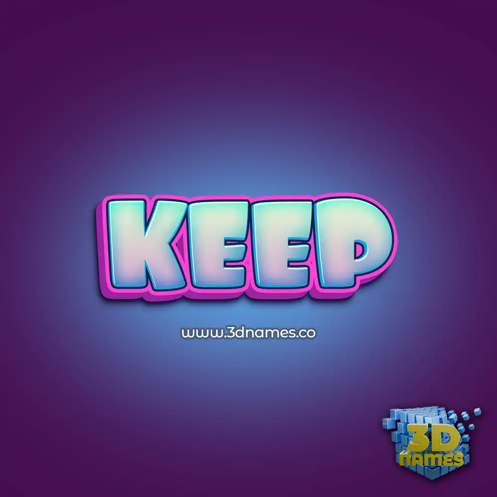 keep in Phat Purple style - 3D name wallpaper