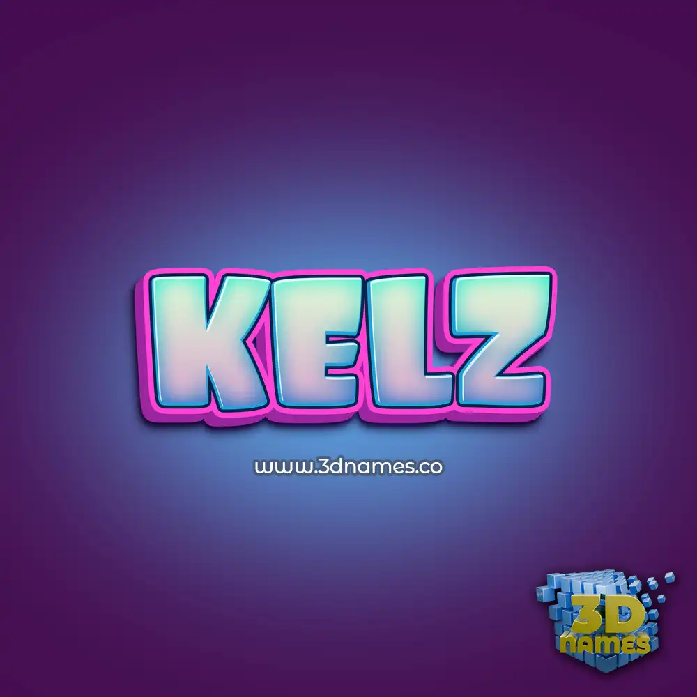 kelz in Phat Purple style - 3D name wallpaper