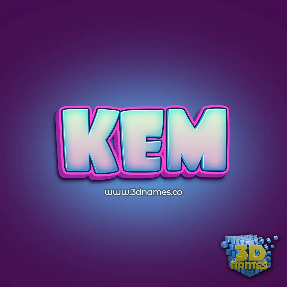 kem in Phat Purple style - 3D name wallpaper