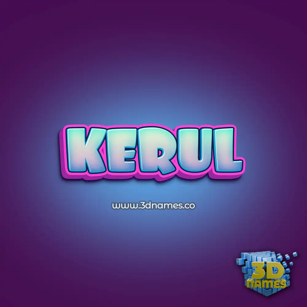kerul in Phat Purple style - 3D name wallpaper