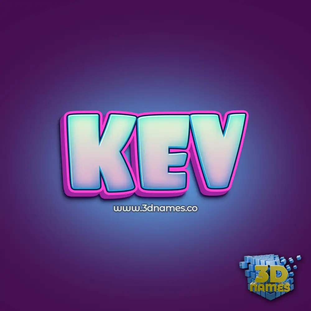 kev in Phat Purple style - 3D name wallpaper
