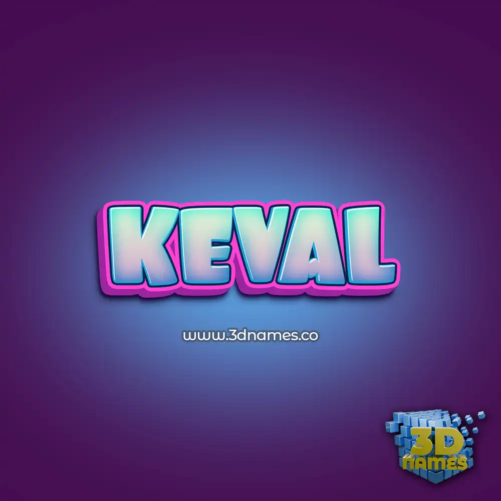 keval in Phat Purple style - 3D name wallpaper