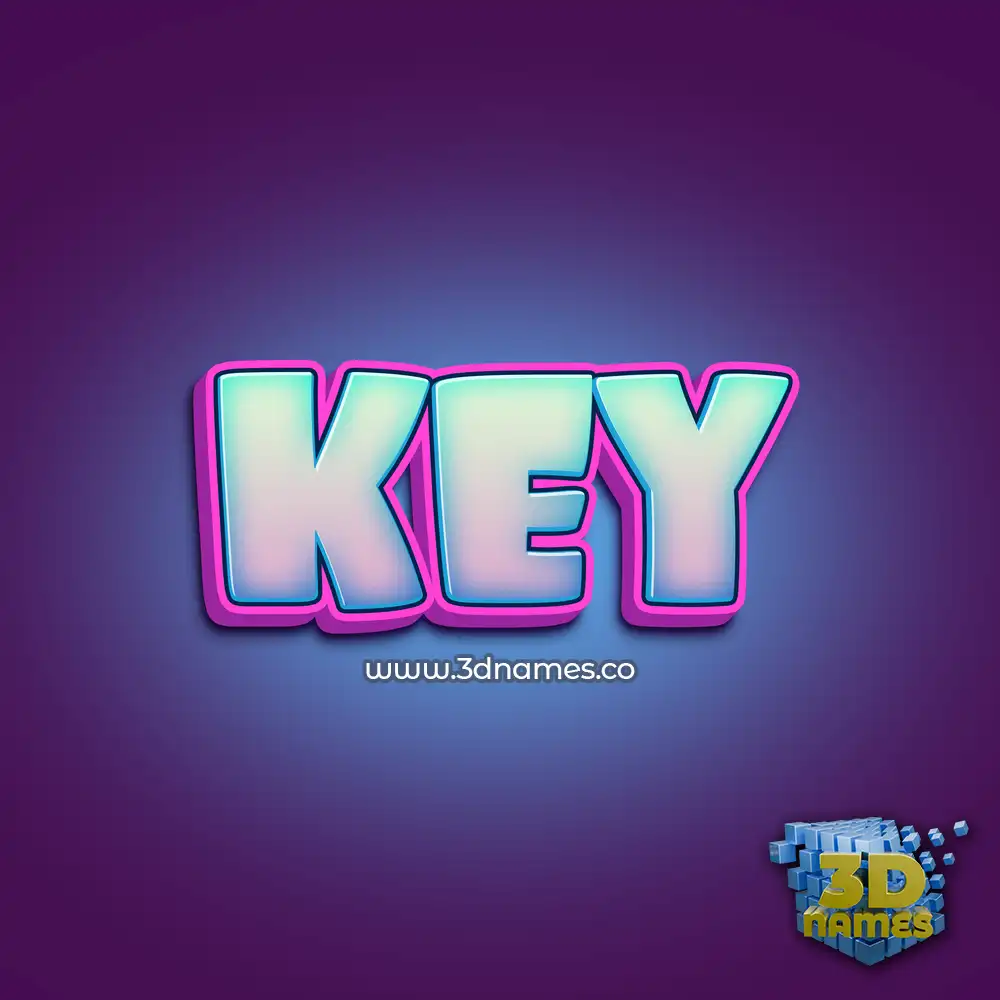 key in Phat Purple style - 3D name wallpaper