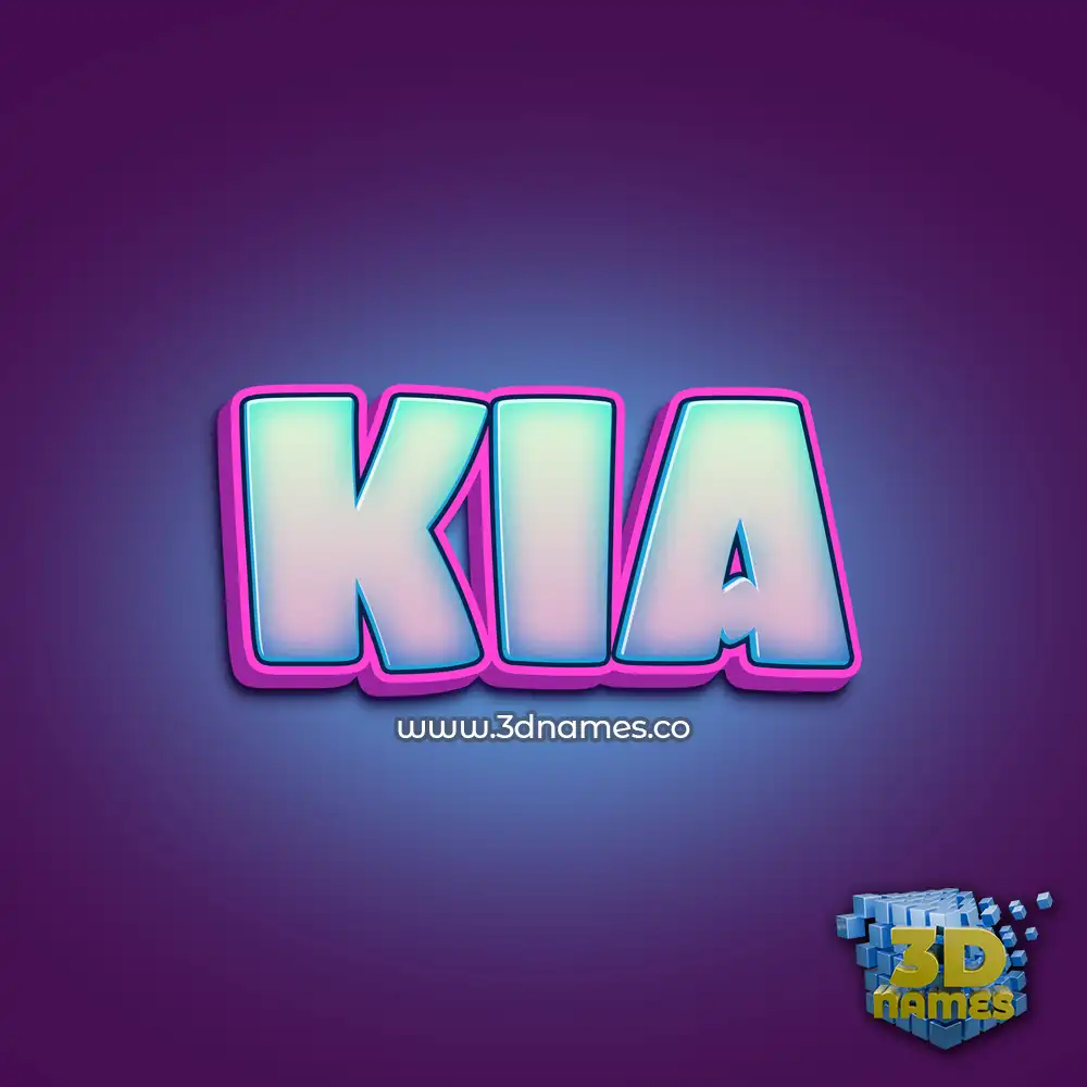 kia in Phat Purple style - 3D name wallpaper