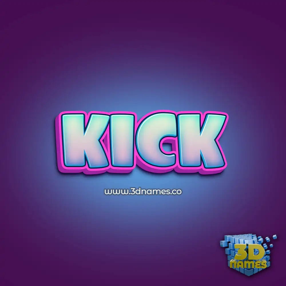 kick in Phat Purple style - 3D name wallpaper