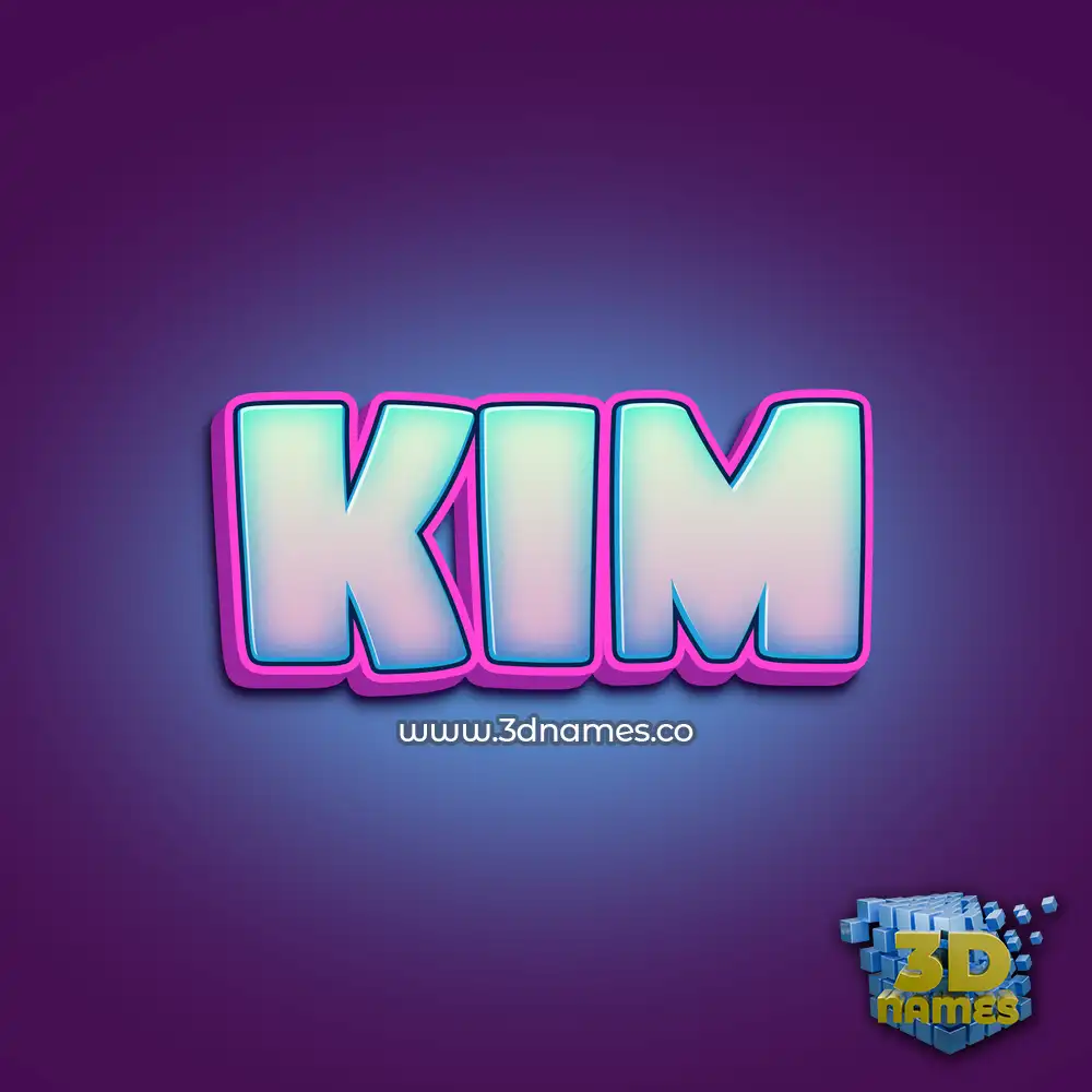 kim in Phat Purple style - 3D name wallpaper