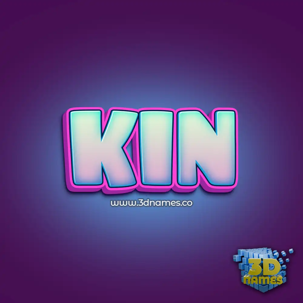 kin in Phat Purple style - 3D name wallpaper