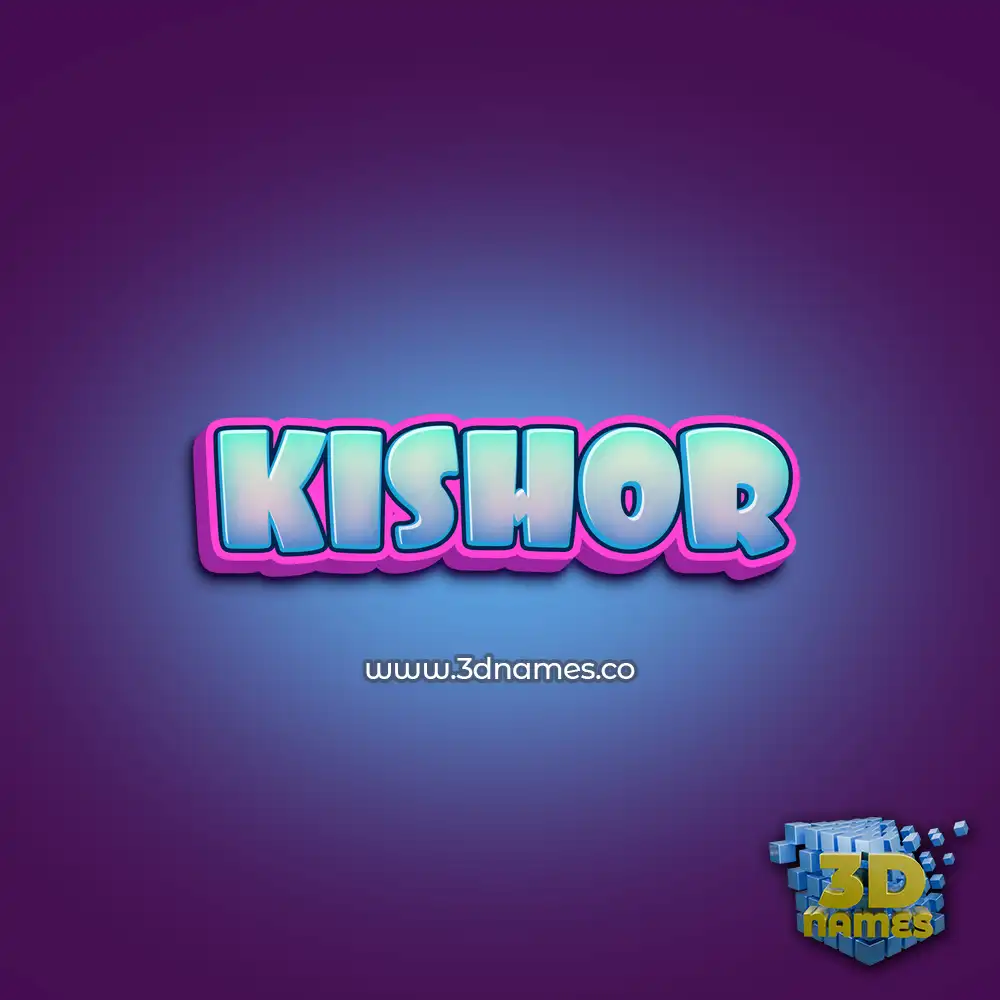 kishor in Phat Purple style - 3D name wallpaper