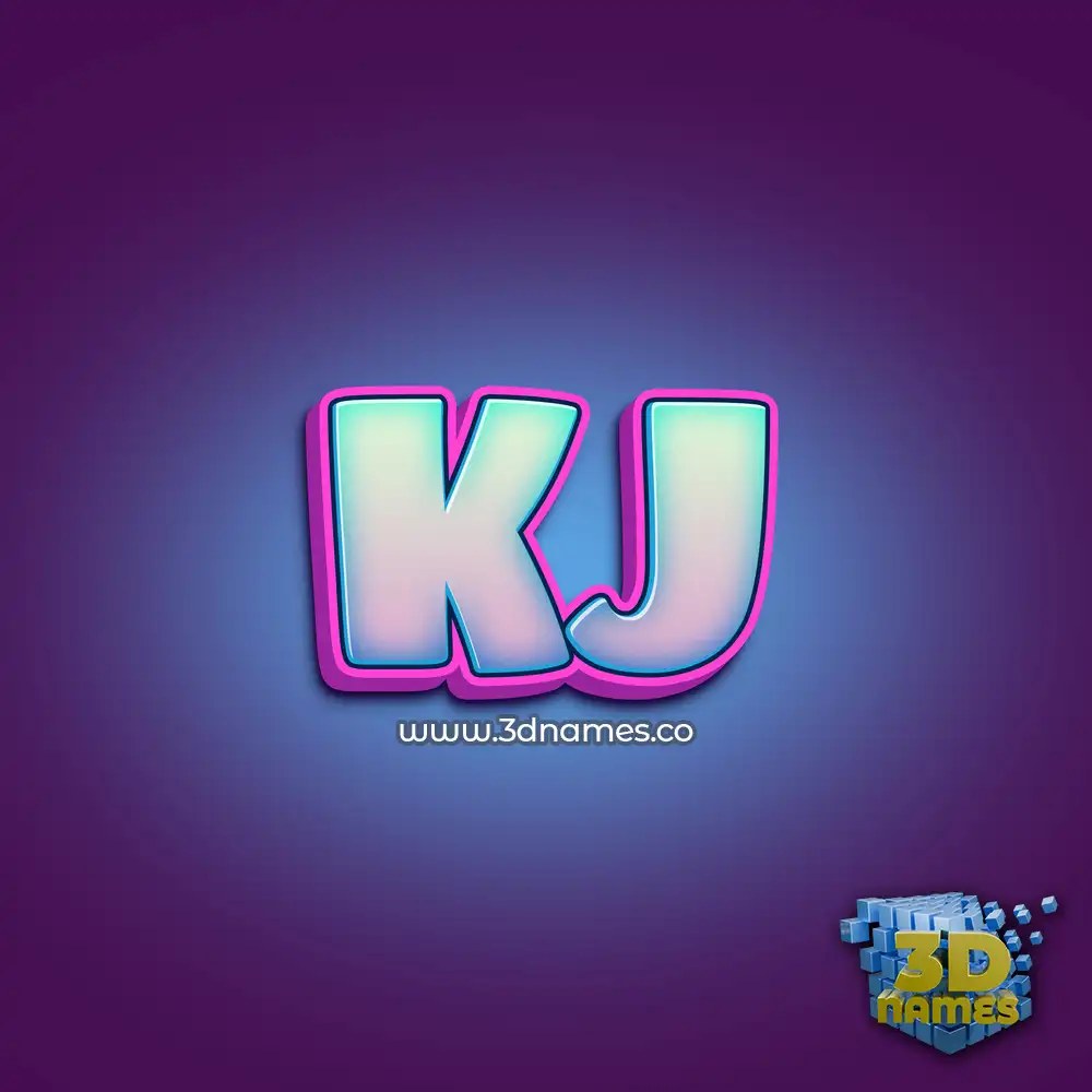 kj in Phat Purple style - 3D name wallpaper