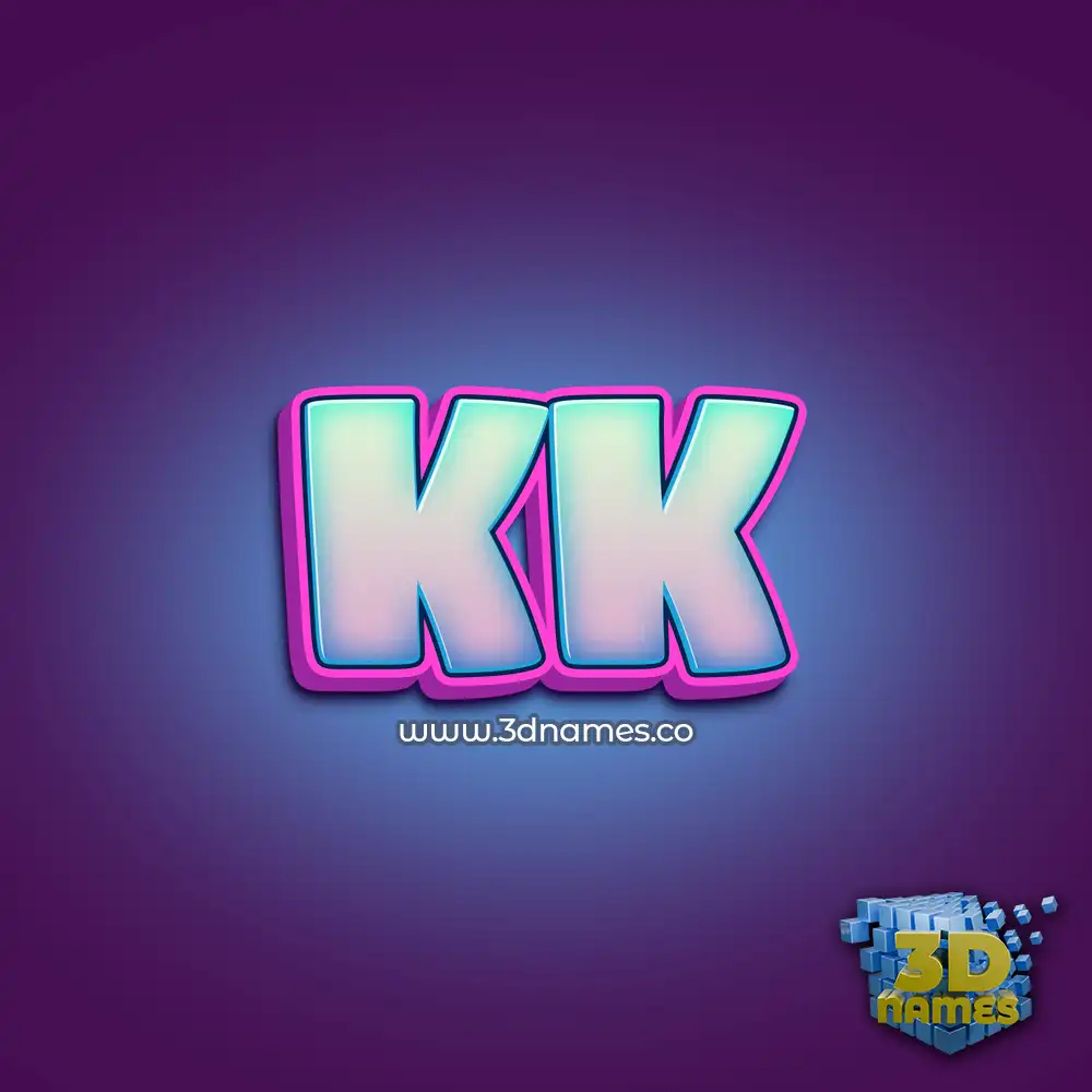 kk in Phat Purple style - 3D name wallpaper