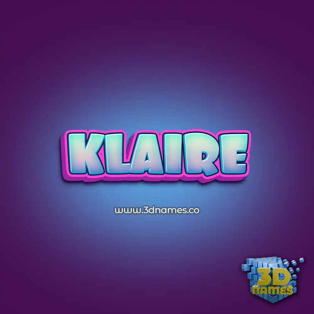 klaire in Phat Purple style - 3D name wallpaper