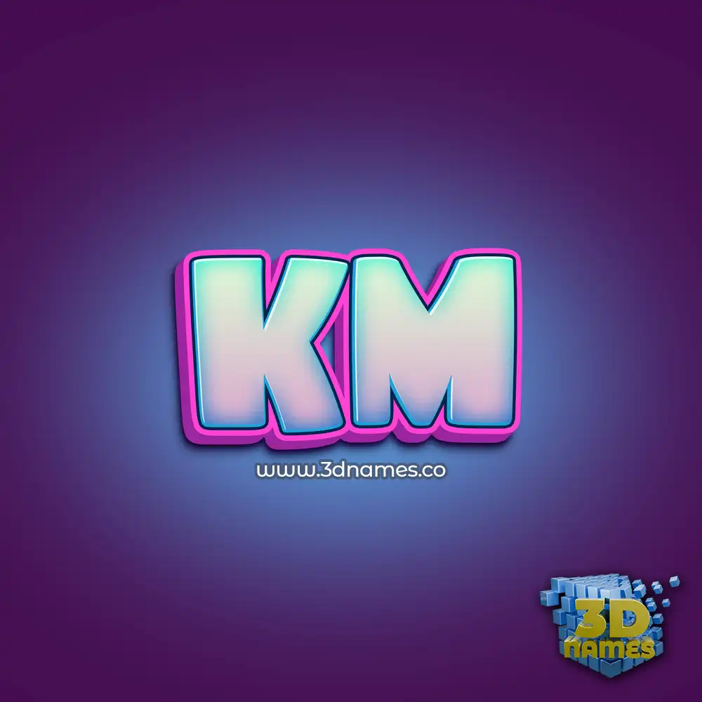km in Phat Purple style - 3D name wallpaper