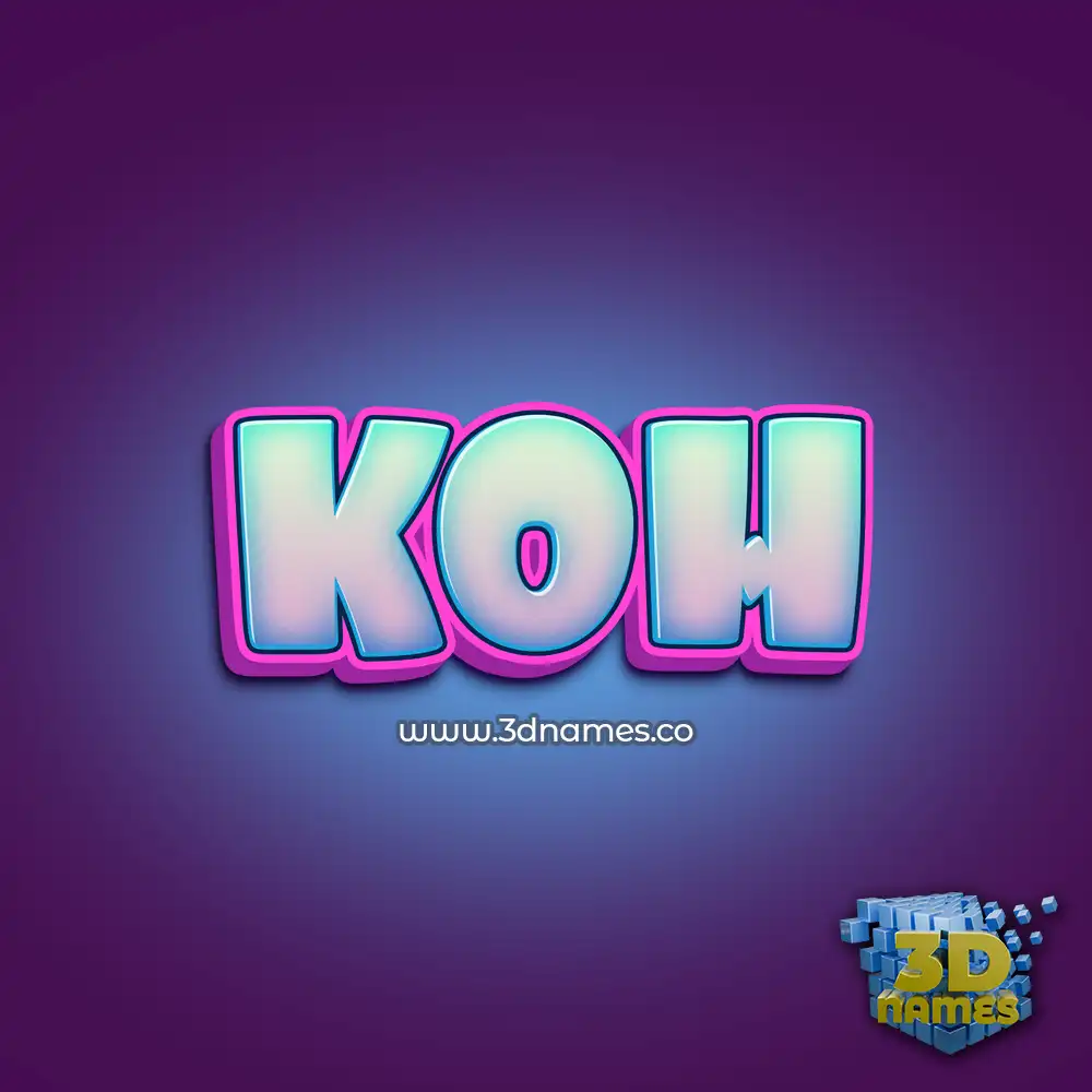 koh in Phat Purple style - 3D name wallpaper