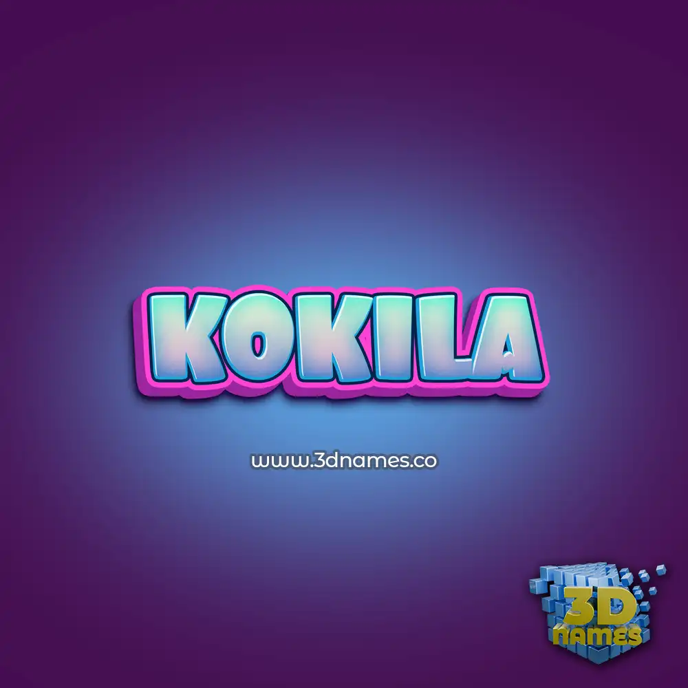 kokila in Phat Purple style - 3D name wallpaper