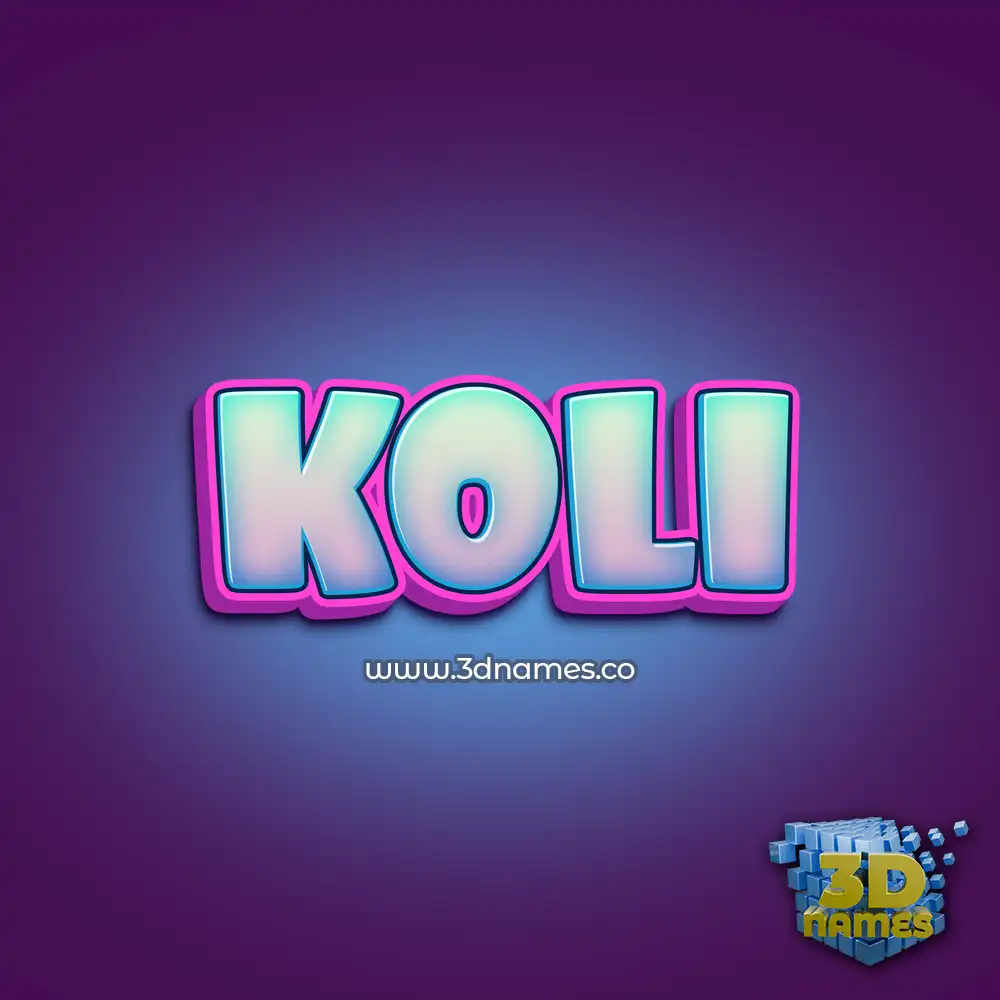 koli in Phat Purple style - 3D name wallpaper
