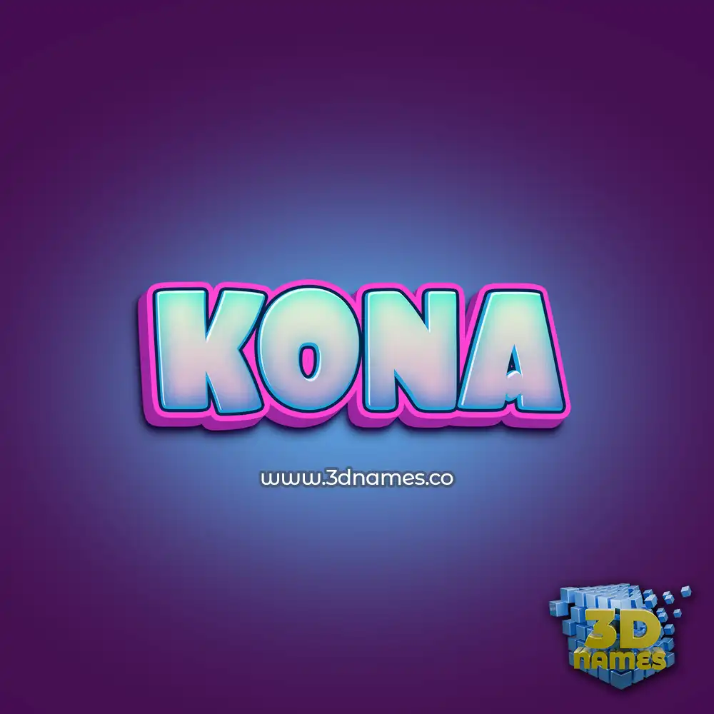 kona in Phat Purple style - 3D name wallpaper