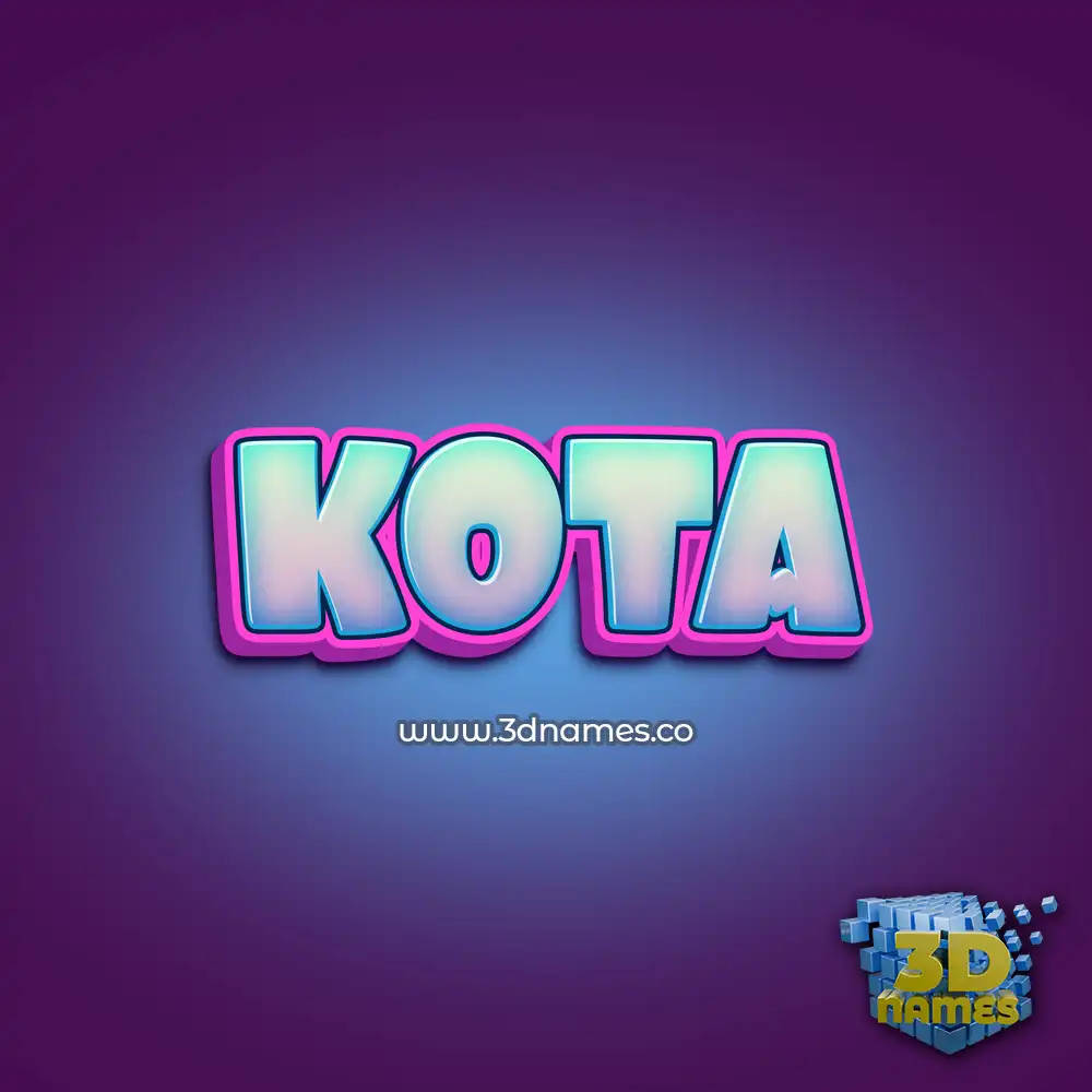 kota in Phat Purple style - 3D name wallpaper