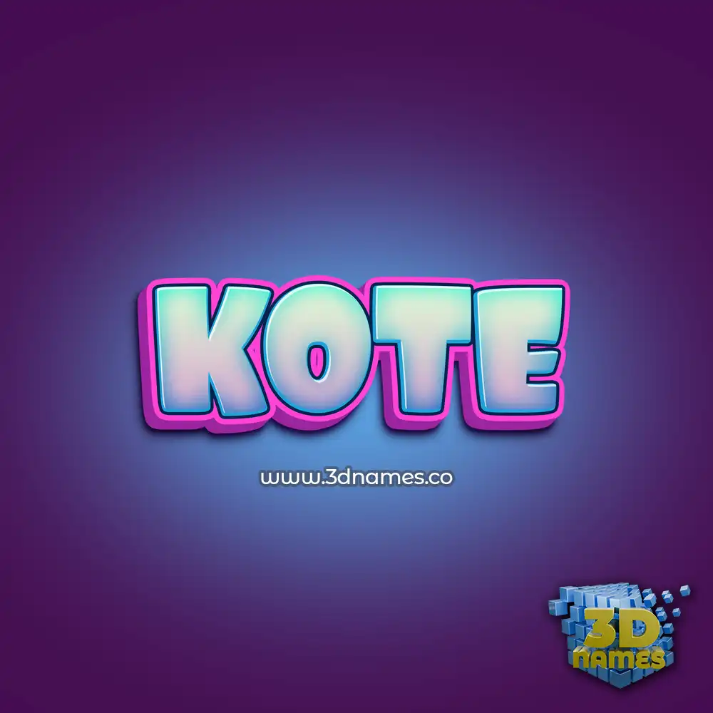 kote in Phat Purple style - 3D name wallpaper