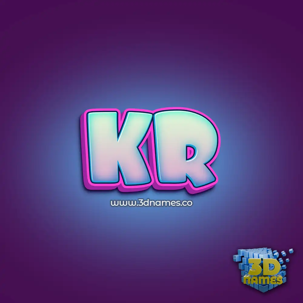 kr in Phat Purple style - 3D name wallpaper