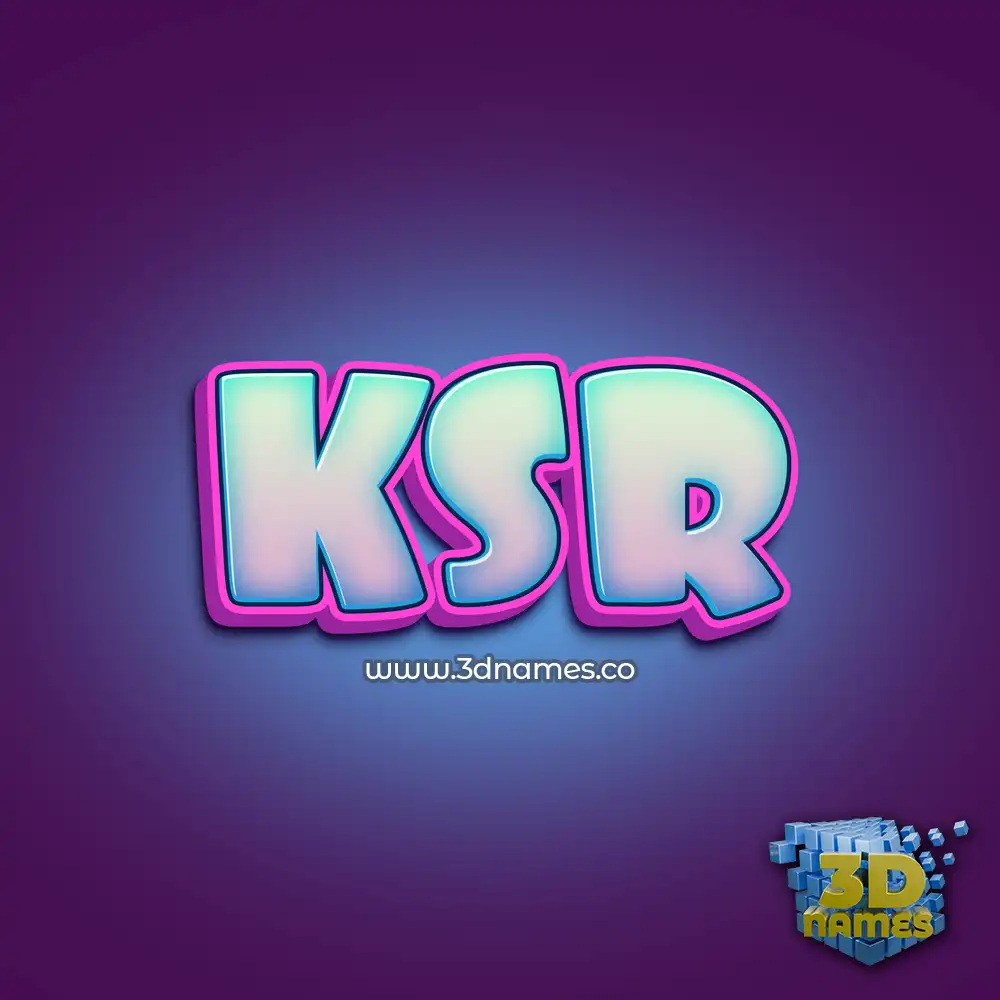 ksr in Phat Purple style - 3D name wallpaper