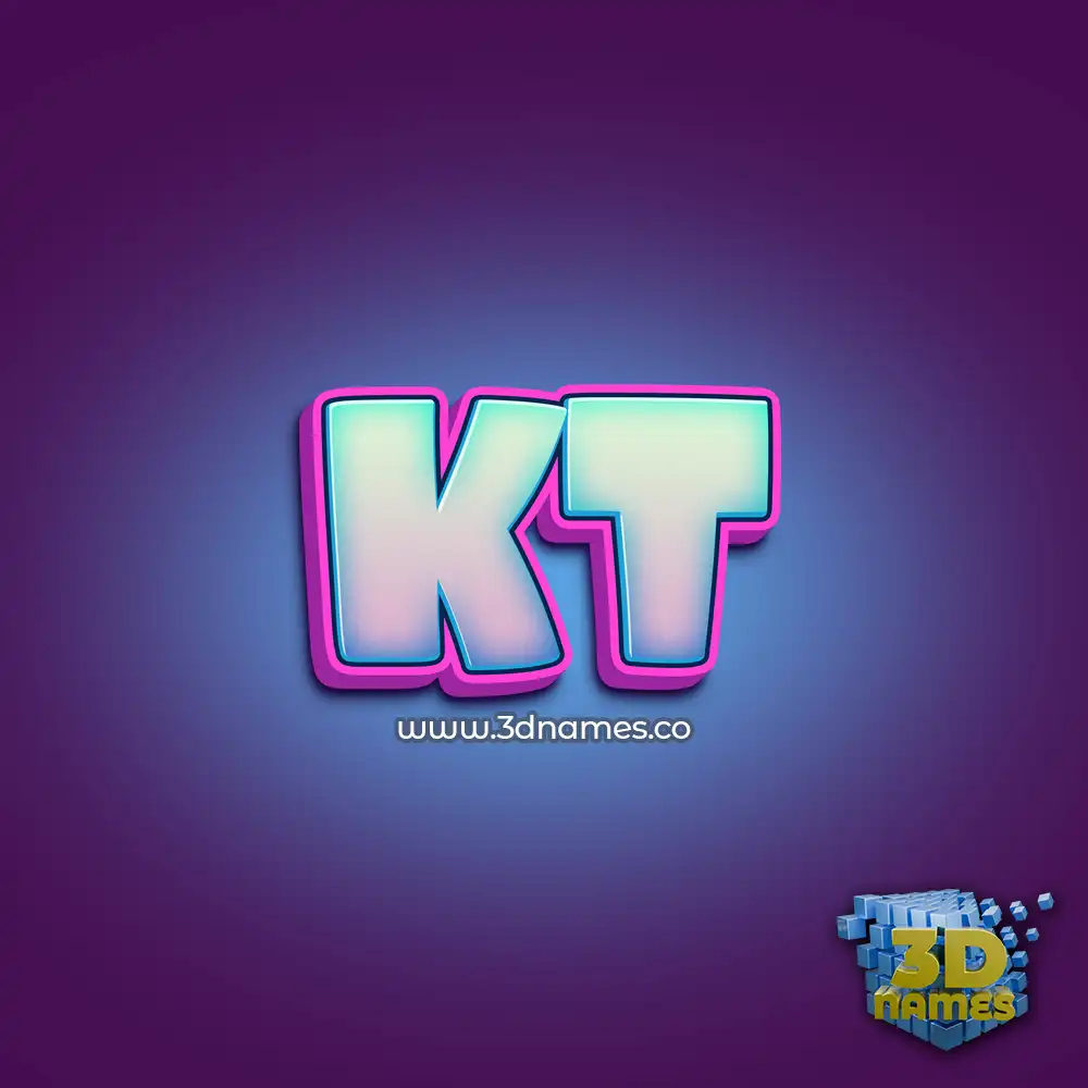 kt in Phat Purple style - 3D name wallpaper