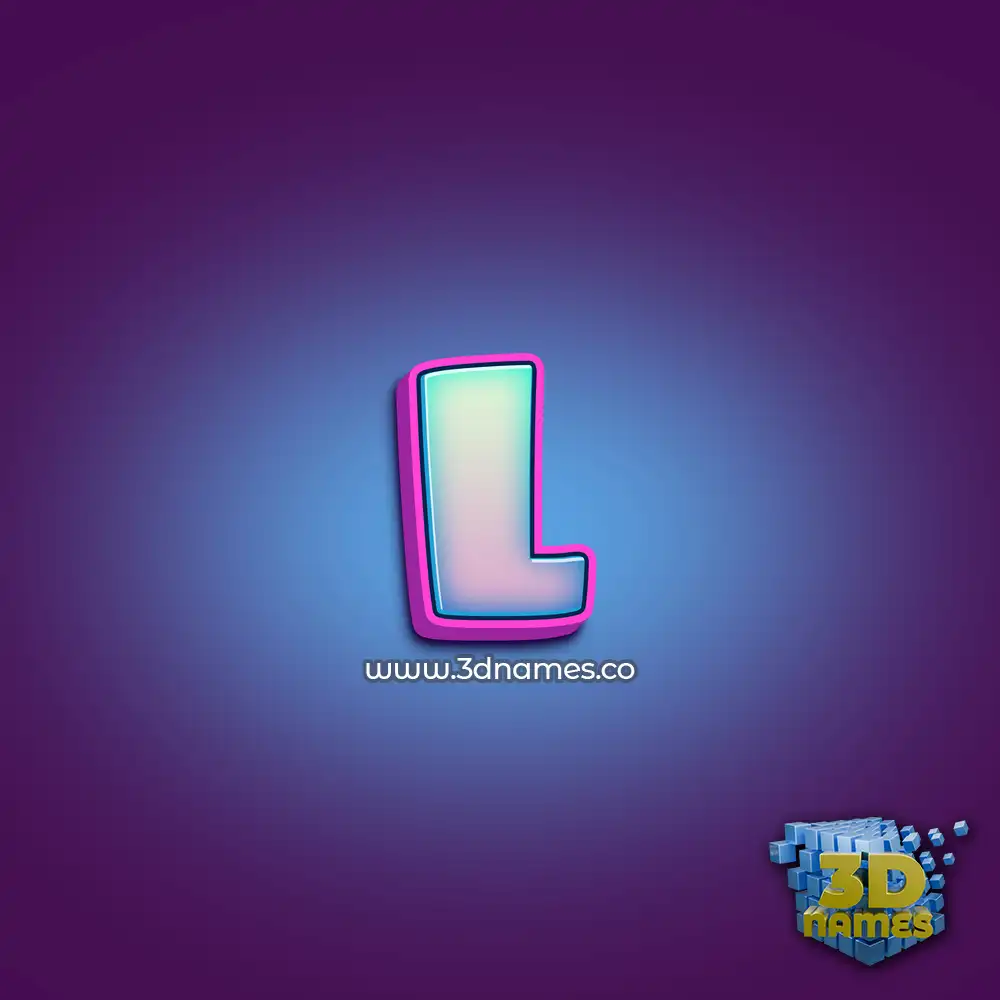 l in Phat Purple style - 3D name wallpaper
