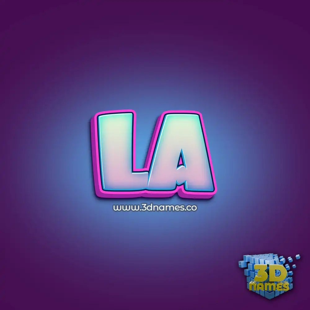 la in Phat Purple style - 3D name wallpaper