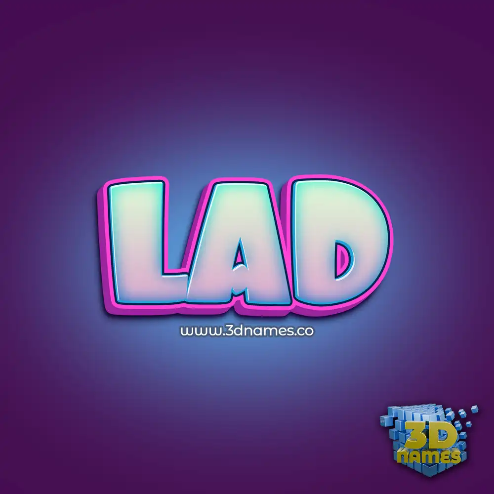 lad in Phat Purple style - 3D name wallpaper
