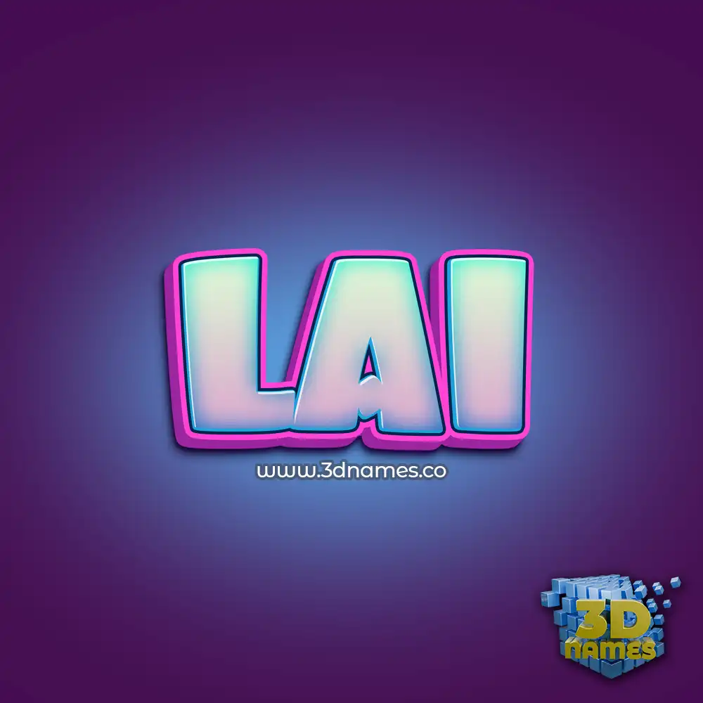 lai in Phat Purple style - 3D name wallpaper