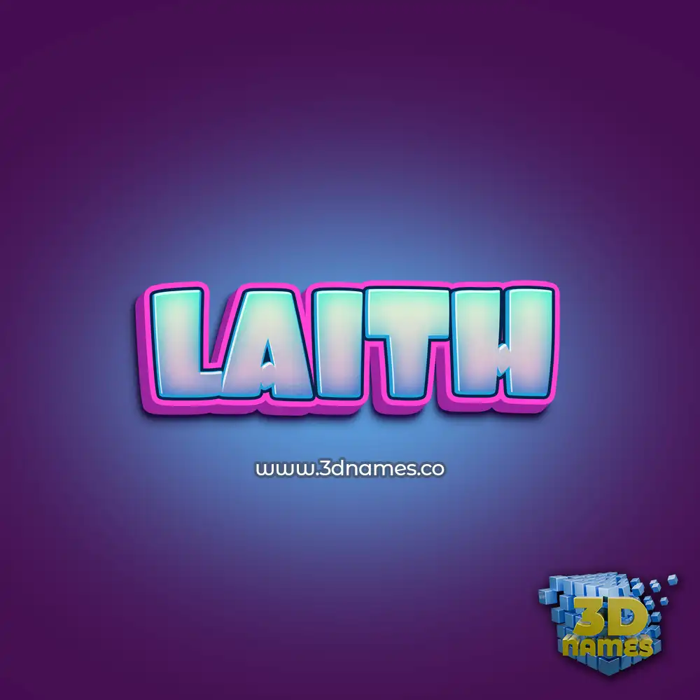 laith in Phat Purple style - 3D name wallpaper