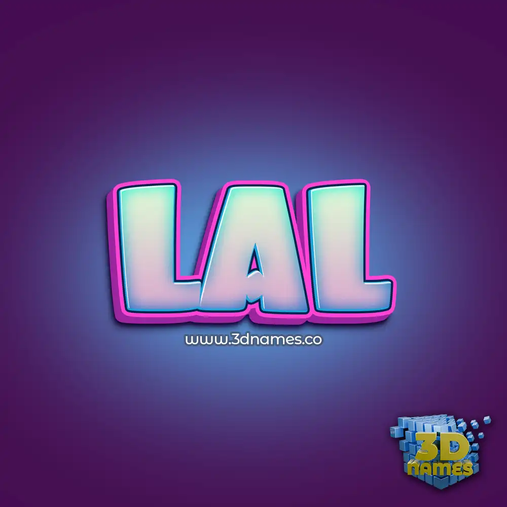 lal in Phat Purple style - 3D name wallpaper