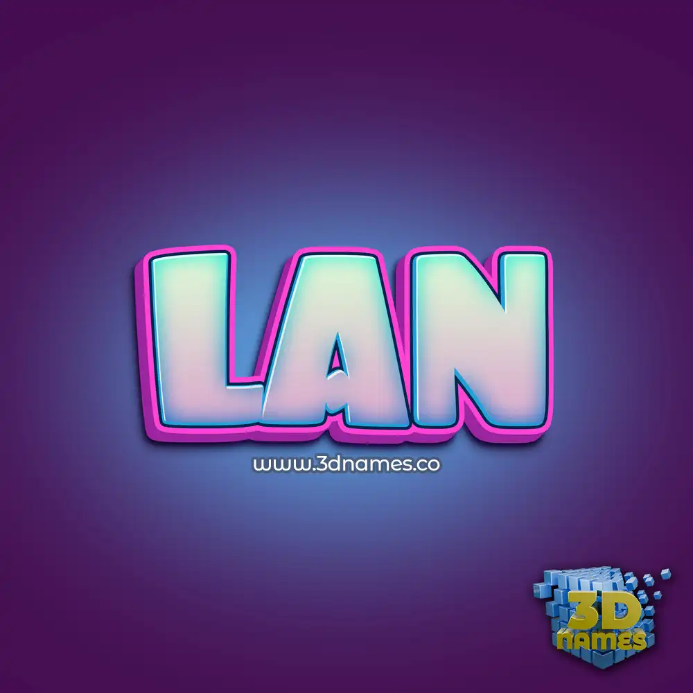 lan in Phat Purple style - 3D name wallpaper