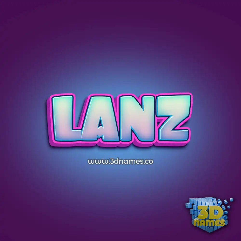 lanz in Phat Purple style - 3D name wallpaper