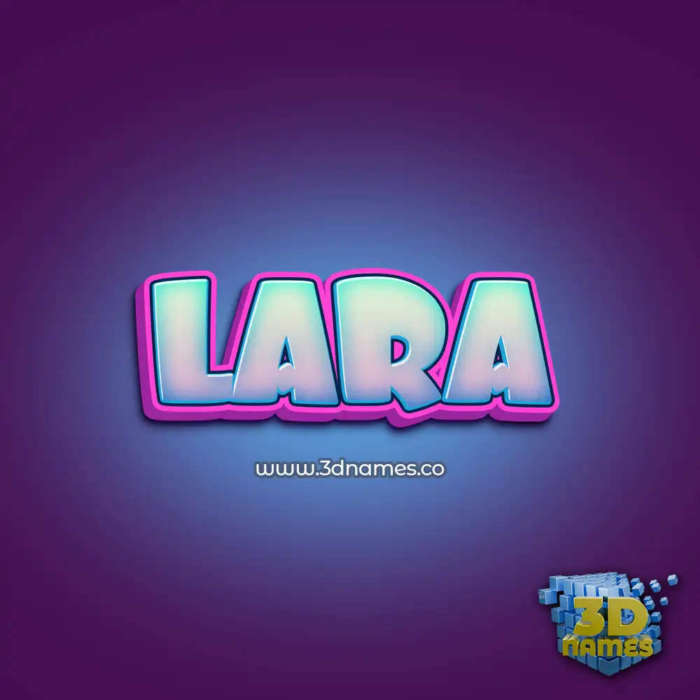 lara in Phat Purple style - 3D name wallpaper