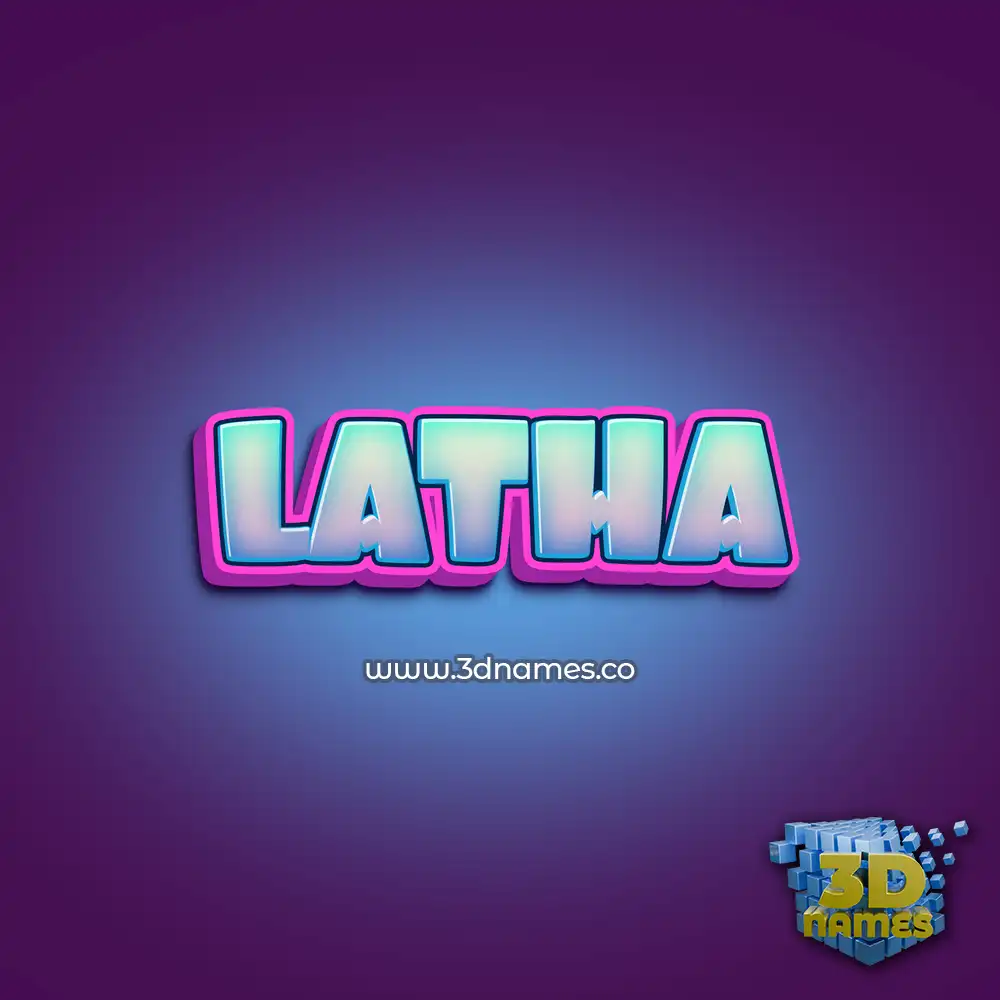latha in Phat Purple style - 3D name wallpaper