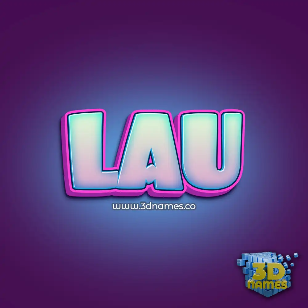 lau in Phat Purple style - 3D name wallpaper