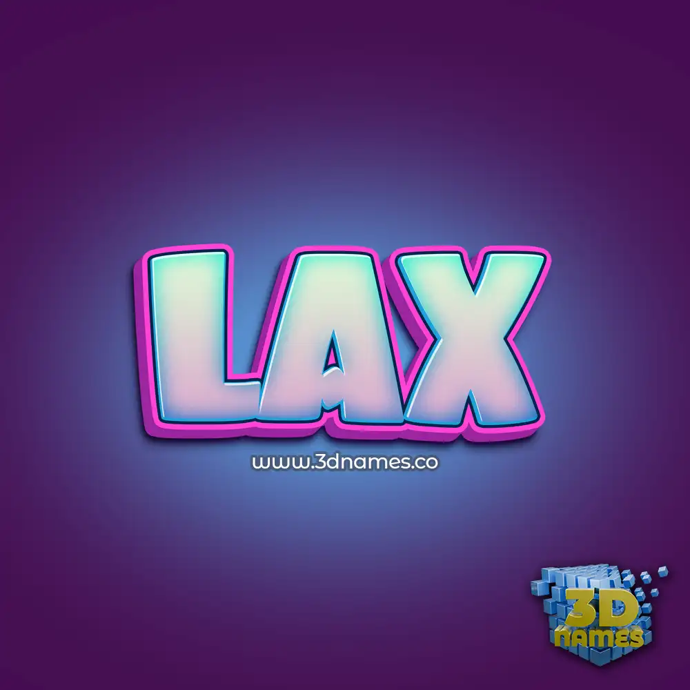 lax in Phat Purple style - 3D name wallpaper