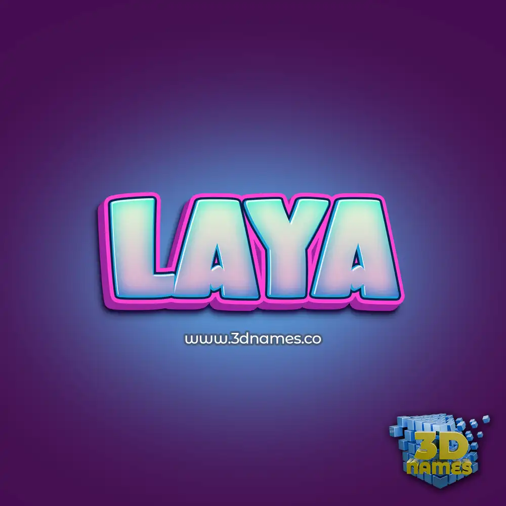laya in Phat Purple style - 3D name wallpaper