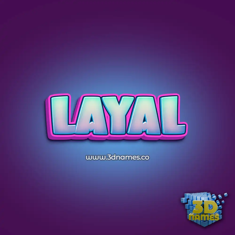 layal in Phat Purple style - 3D name wallpaper