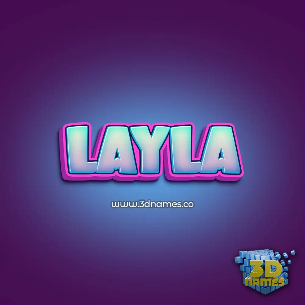 layla in Phat Purple style - 3D name wallpaper