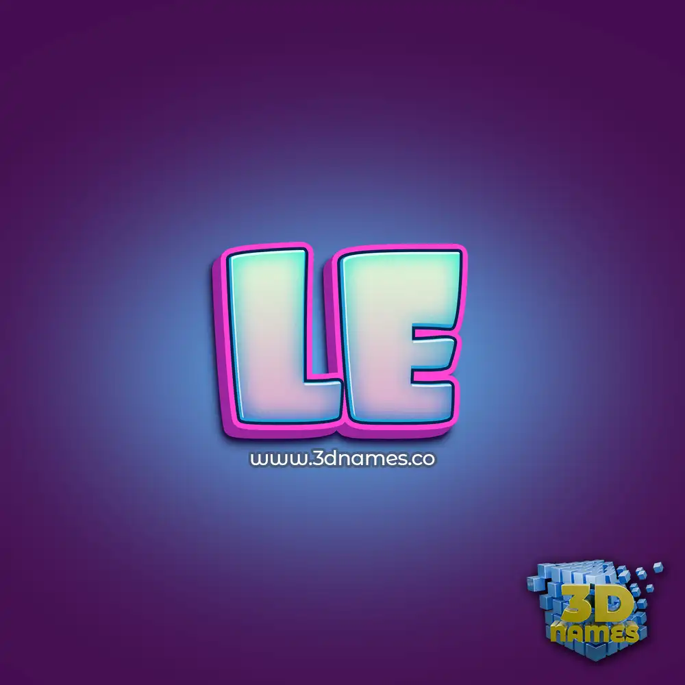 le in Phat Purple style - 3D name wallpaper