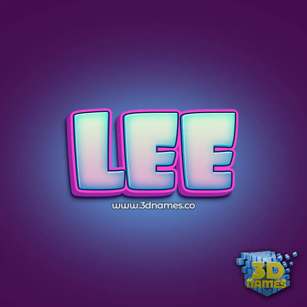 lee in Phat Purple style - 3D name wallpaper