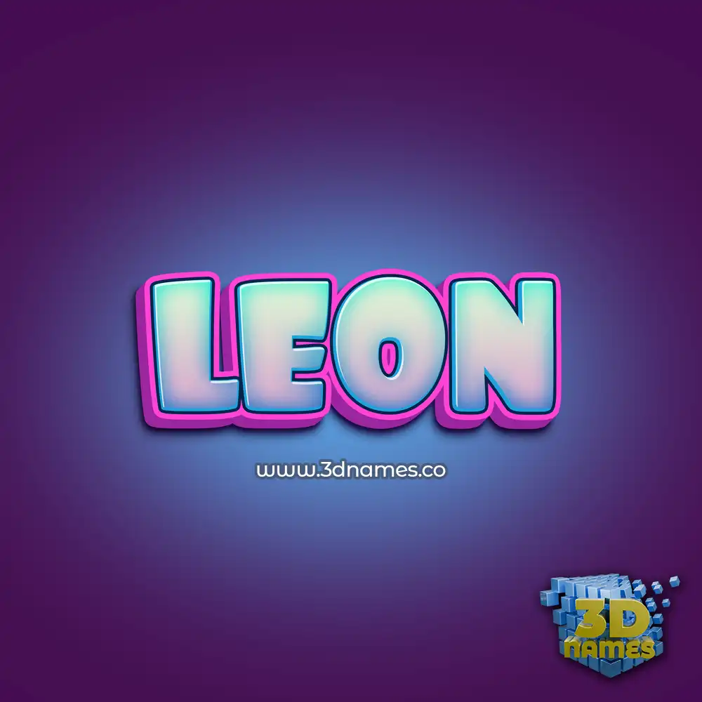 leon in Phat Purple style - 3D name wallpaper