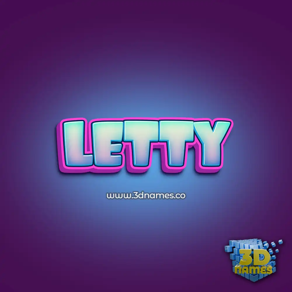 letty in Phat Purple style - 3D name wallpaper