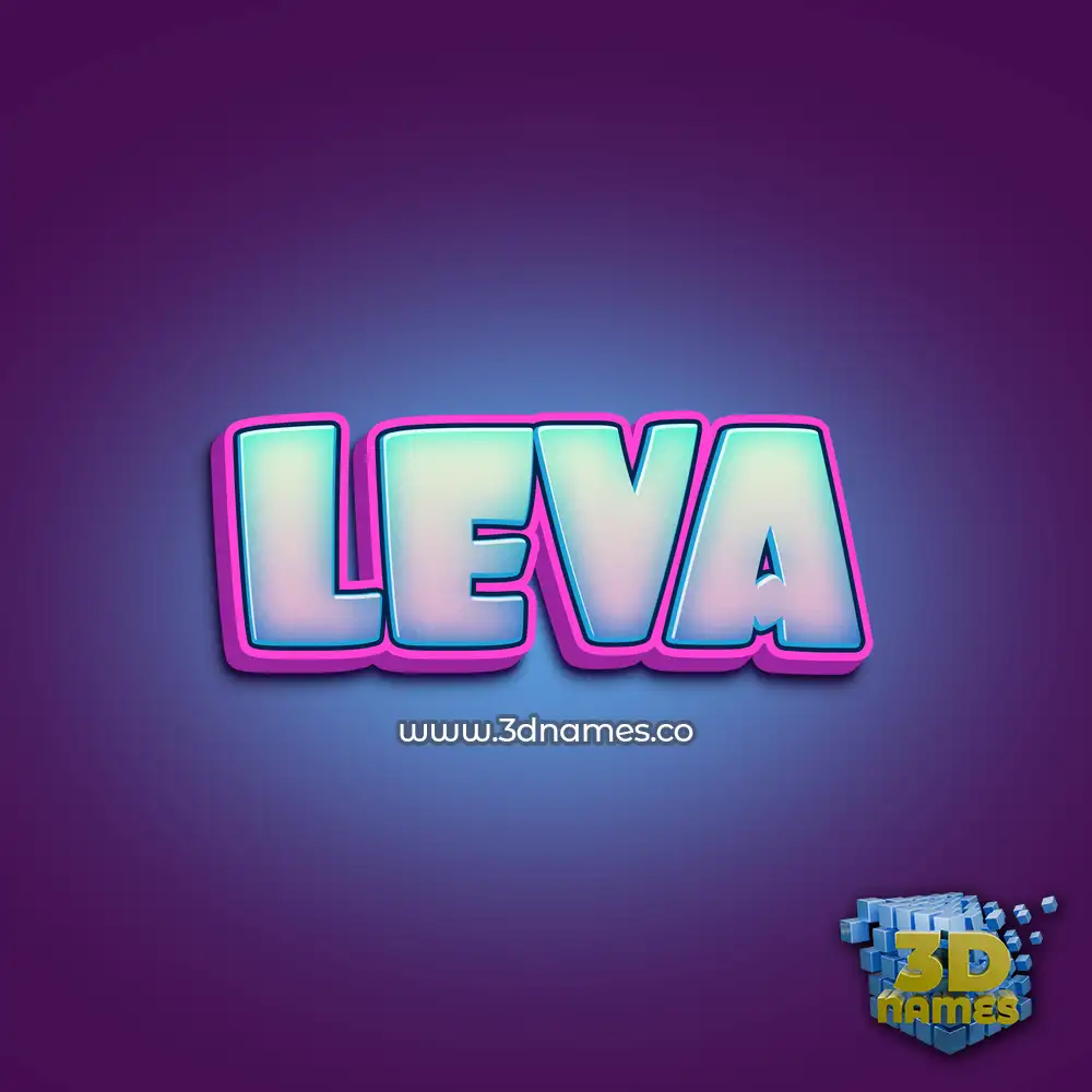 leva in Phat Purple style - 3D name wallpaper