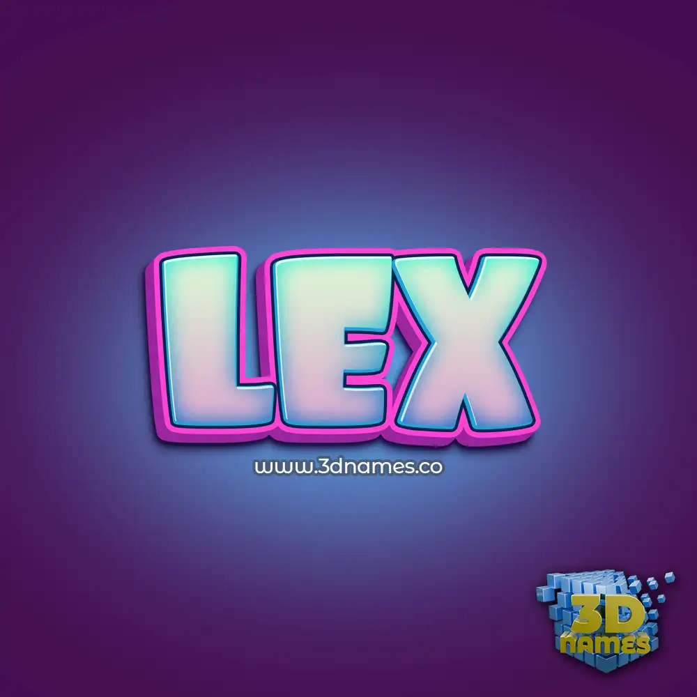 lex in Phat Purple style - 3D name wallpaper