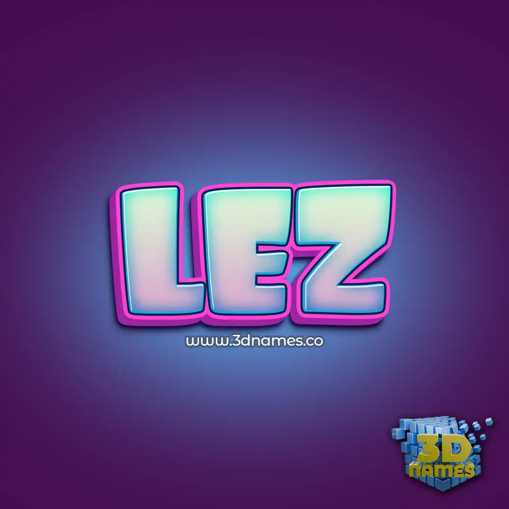 lez in Phat Purple style - 3D name wallpaper