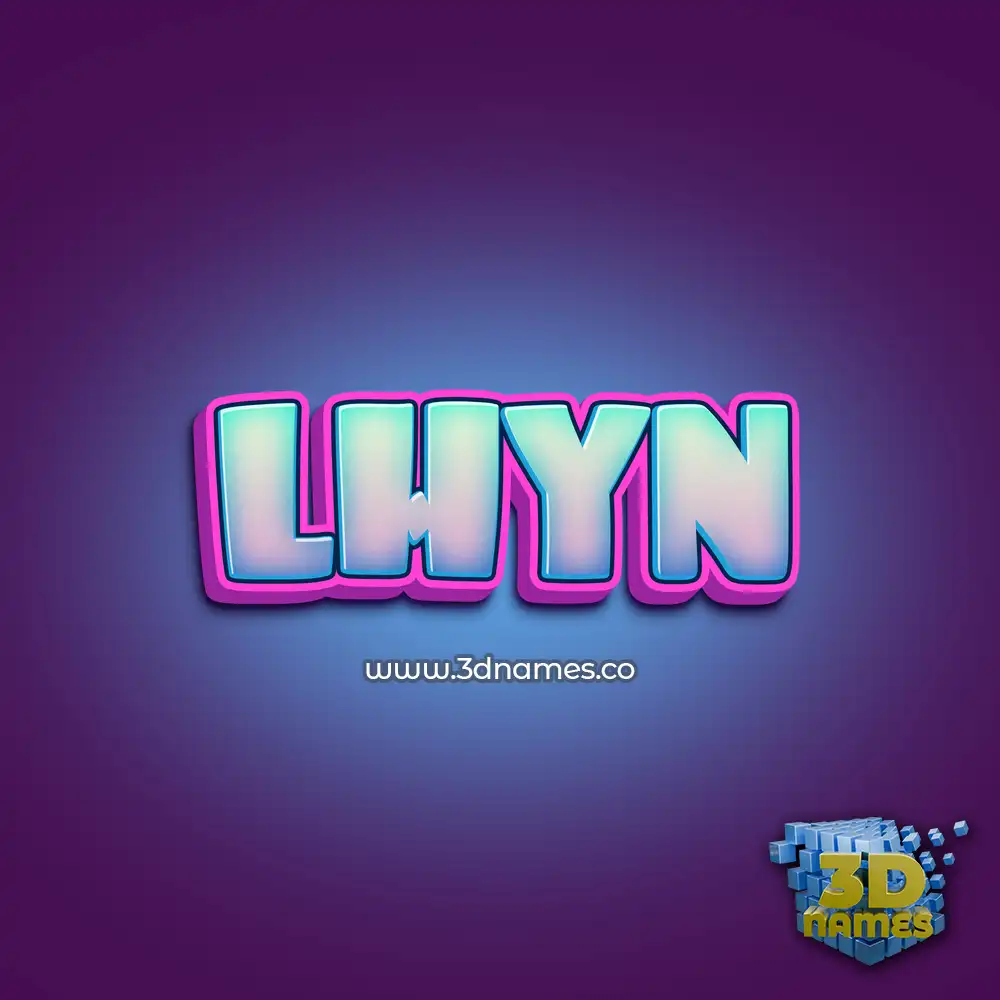 lhyn in Phat Purple style - 3D name wallpaper